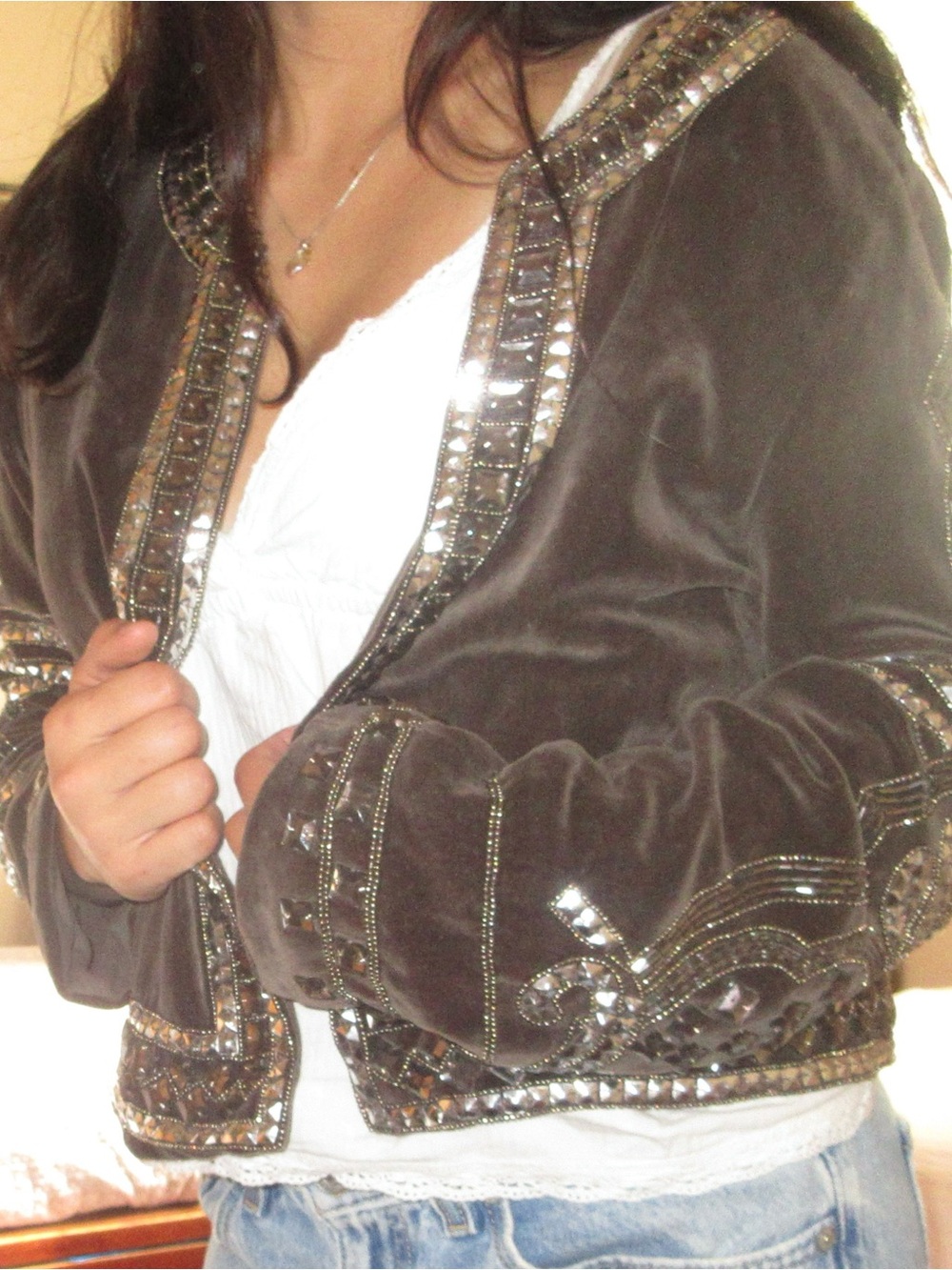 70s boho chic velvet jacket